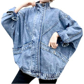 Chaqueta vaquera con patchwork Y2K para mujer